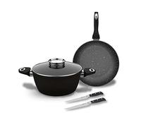 Laguiole Black Ston® - Juego de 3 cuchillos para carne (25 cm), color negro