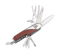 LAGUIOLE - Cuchillo Multifuncional - Mango de Palo de Rosa - 11 Funciones - con Estuche de Cuero - - Marrone