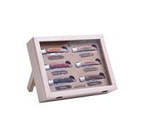 LAGUIOLE - Juego de 6 Cuchillos Plegables, Oliva, Rosa, Ébano, Cebra, Cereza y Abedul Mangos de Madera, Hojas de Acero Inoxidable, Marrón, 29cm - Madera - Brown