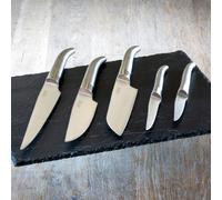 LAGUIOLE Juego de cuchillos Heritage - Juego de cuchillos de cocina de 5 piezas de acero inoxidable con mango de madera - Cuchillos de cocina de alta calidad con un diseño elegante - Calidad francesa