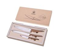LAGUIOLE - Laguiole Caja de 3 cuchillos - Cuchillo de chef, cuchillo de cocina, cuchillo de cocina, acero inoxidable y madera de bambú, marrón