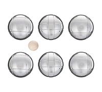 LAGUIOLE - Set de 6 Bolas de Petanca metálicas - Bolsa de Transporte con Cremallera - Boliche de Madera - Colector de Bolas magnético - Diviértase Jugando a la Petanca! - Metal, Lona - Plata, marrón