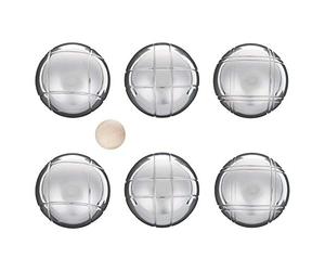 LAGUIOLE - Set de 6 Bolas de Petanca metálicas - Bolsa de Transporte con Cremallera - Boliche de Madera - Colector de Bolas magnético - Diviértase Jugando a la Petanca! - Metal, Lona - Plata, marrón