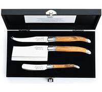 Laguiole Style de Vie Luxury Line - Cuchillo para queso (3 piezas, madera de olivo)