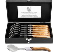 Laguiole Style de Vie Luxury Line - Cucharas para sopa (6 piezas, madera de olivo)