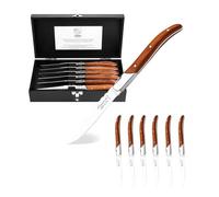 Laguiole Style de Vie Luxury Line Juego de 6 cuchillos para carne, madera de palisandro