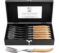 Laguiole Style de Vie Luxury Line - Juego de 6 tenedores (madera de roble)