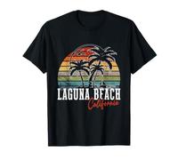 Laguna Beach California USA - Palmeras con bandera estadounidense Camiseta
