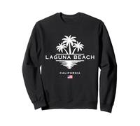 Laguna Beach California USA - Palmeras con bandera estadounidense Sudadera