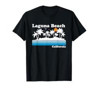 Laguna Beach California Vintage 80s Tropical Vacaciones Atardecer Camiseta