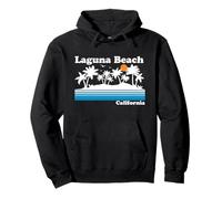 Laguna Beach California Vintage 80s Tropical Vacaciones Atardecer Sudadera con Capucha
