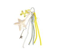 LAGUOE Elegante llavero de cuentas de diseño ergonómico con clip de cuerda trenzada para llaves, bolsos, bolsos, abalorios, cordón trenzado, accesorio de moda, soporte de estrella para mochilas