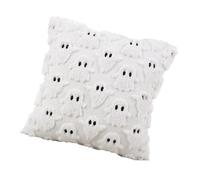 LAGUOE Funda de almohada de felpa para decoración festiva, diseño de murciélagos y espectros, varios artículos de almohada de Halloween