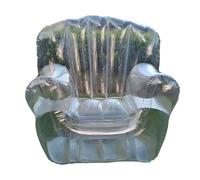 LAGUOE Sofá inflable de PVC transparente, resistente, diseño ergonómico, sofá de aire para relajación, jardín, piscina, uso lateral, sofá de PVC transparente