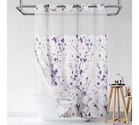 Lagute Cortina de Ducha con Gancho a presión con Forro a presión y Ventana Superior Transparente, Grado de Hotel, Lavable a máquina y Repelente al Agua, 71 Pulgadas de Ancho x 74 Pulgadas de Largo,