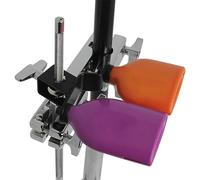 Lahdrhab Campana bicolor para batería de tono alto y bajo, kit de campana de doble montaje, instrumentos de percusión, tamaño mediano, fácil de usar, morado y naranja