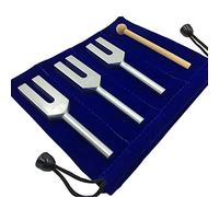 Lahdrhab Juego de tenedores de afinación 4096 Hz 4160 Hz 4225 Hz Juego de tenedores de afinación con martillos de madera y bolsa de tela, accesorios de aleación de aluminio plateado, estilo 1