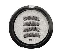 Lahdrhab Pestañas magnéticas con 2 pares de imanes de fibra artificial magnéticos con rizador de pestañas 24P-4