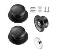 Lahkvor 2 Piezas,Perilla para Tapa de Cacerola de Ollas y Sartenes, Manijas de Repuesto en Baquelita y Acero Inoxidable, Resistentes al Calor, Antideslizantes, Compatibles con Vidrio y Metal