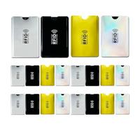 Lahkvor 20 Piezas Funda Bloqueo RFID Tarjeta, Metal Plata Negro Oro Láser, Protector Anti Fraude para Tarjeta de Crédito