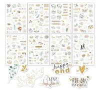 Lahkvor Pegatinas Doradas para Bodas y Scrapbooking - Stickers Vintage Aesthetic para Invitaciones de Boda y Sobres - Calcomanías Decorativas para Journaling, Álbum de Fotos y Manualidades - Oro