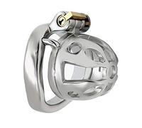 LAHTI Chastity Cage Men Small Extreme Short Penis Cage Chastity Belt Lock Cage hecho de acero metálico 304 (anillo M)