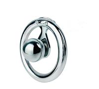 LAHTI Jaula de castidad masculina de acero inoxidable con bola de acero sólido extraíble, jaula para principiantes que previene la esclavitud de erección para hombres (55 mm base anillo)