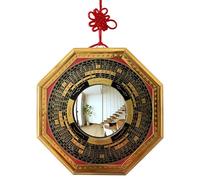 Lahviuu Bagua - Espejo convexo tradicional chino de la suerte Feng Shui, para decoración del hogar, tienda y negocios, 17,5 cm