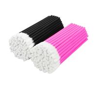 Lahviuu Cepillos Labios,200 Piezas Cepillo de Lápiz Labial Pincel Labios de Brillo Cepillo de Pestañas Brochas para Labios Pinceles de Maquillaje, Aplicador Varitas de Brillo Labial(Negro + Rosa)