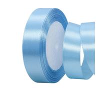 Lahviuu Cinta de Satén 25 mm x 22 m, Cinta Decorativa para Envolver Regalos, Boda, Lazo, Bautizos y Manualidades, Azul, Poliéster