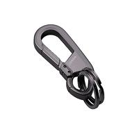 Lahviuu Llavero Mosqueton, Llaveros Originales de Aleación de Zin para Moto y Coche, Multiusos Llavero Original con 2 Pequeño Argollas, Key Holder Para Hombr y Mujer, Negro