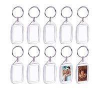 Lahviuu Llaveros Foto en Blanco, 10 Pcs Llaveros Acrilicos Transparentes Marco de Fotos, para Día de San Valentín Regala de Recuerdos Regalos Día de La Madre Mujeres Hombres, Transparente 3,5x5,5 cm