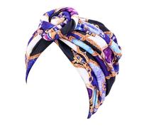 Lahviuu Turbante Africano para Mujeres,Pañuelo Cabeza Mujer Envoltura de Cabeza Gorro de Nudo Pre-Atado,Gorros de Dormir Gorro Turbante Pelo Mujer para Pérdida de Pelo Morado