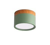 LAI HO Downlight LED, Nordic Wood Moderno Led Montaje En Superficie Montaje De Luz De Techo, Aluminio Foco Blanco Frío para Comedor Cocina Pasillo,Verde,15W