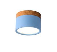 LAI HO Downlight LED, Nordic Wood Moderno Led Montaje En Superficie Montaje De Luz De Techo, Aluminio Foco Blanco Frío para Comedor Cocina Pasillo,Azul,15W