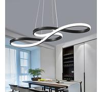 LAI HO Lámpara Colgante LED Moderna, Candelabros Regulables con Diseño Musical, Lámpara Colgante Ajustable para Cocina, Isla, Hogar, Sala De Estar, Comedor, Dormitorio,Negro