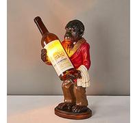 LAI HO Lámpara De Mesa De Botella De Gorila, Lámpara De Mesa Industrial Retro, Luz De Botella De Vino De Mono De Resina E14 Luces De Escritorio LED De Cabecera Luz De Noche para Niños,Rojo