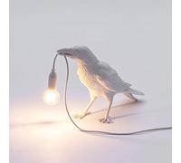 LAI HO Lámpara De Mesa De Pájaro LED Luz Italiana Seletti, Lámpara De Pared De Pájaro Creativa Moderna Lámpara De Noche De Dormitorio LED Aplique De Pared De Resina USB,Blanco,Table Standing