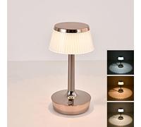 LAI HO Lámpara De Mesa De Setas Recargable, Lámpara De Cristal Táctil Regulable De 3 Colores, Lámpara De Escritorio De Metal Pequeña Portátil Para Dormitorio, Mesita De Noche, Bar, Restaurante