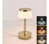 LAI HO Lámpara De Mesa De Setas Recargable, Lámpara De Cristal Táctil Regulable De 3 Colores, Lámpara De Escritorio De Metal Pequeña Portátil Para Dormitorio, Mesita De Noche, Bar, Restaurante