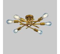 LAI HO Luces De Techo Industriales Vintage, Lámpara De Luz Sputnik, Iluminación De Techo De Montaje De Semilavado Para La Casa De Campo Cocina Dormitorio Sala De Estar, Base E27 (Gold,6 lights)