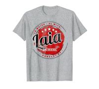 Laia la Chica el Mito la Leyenda Laia Nombre Camiseta, Hombre, Gris Jaspeado, 6XL