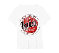 Laia la Chica el Mito la Leyenda Laia Nombre Camiseta, Mujer Tallas Grandes, Blanco, 1XL Grande