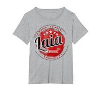 Laia la Chica el Mito la Leyenda Laia Nombre Camiseta, Mujer Tallas Grandes, Gris Jaspeado, 1XL Grande