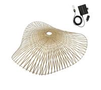 LAIA SOLAR - Suspensión solar de bambú natural con cable híbrido de red y solar de 5 m de longitud