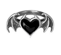 LAIBUY Anillo gótico de vampiro, murciélago, corazón, alas de diablo, anillo abierto, punk, amor, demonio, melocotón, anillo ajustable, flecha, ala de dragón, anillos para mujeres y hombres, joyería