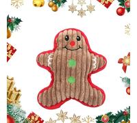 LAIBUY Juguetes chirriantes de Navidad para perros, juguetes de peluche lavables para perros pequeños a grandes (marrón)