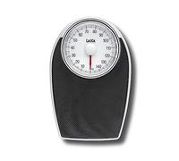 Laica Báscula de baño mecánica de color blanco y negro peso máx. 150Kg | Plataforma con alfombra antideslizante, fácil lectura, carga máxima 150 kg, división 1 kg