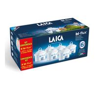 LAICA bi-flux 6 Filtros de Agua - Reduce Cloro, Cal y Metales Pesados | Preserva las sales minerales, reduce sustancias no deseadas, 6 cartuchos filtrantes (6 meses, 150L cada uno), Made in Italy