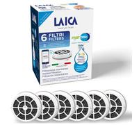 LAICA FAST DISK 6 Filtros para Botellas y Cantimploras - Reduce Cloro | Mejora el sabor, preserva las sales minerales, filtración instantánea, 6 cartuchos (6 meses, 120L cada uno), Made in Italy